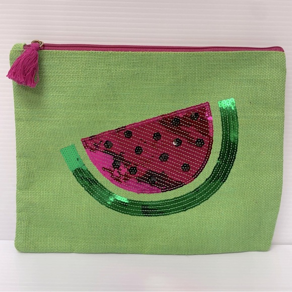 Mud Pie Handbags - Mud Pie Watermelon Jute Carryall - NWOT